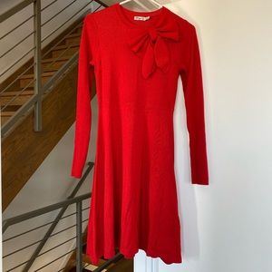 Sweater dress with bow detail